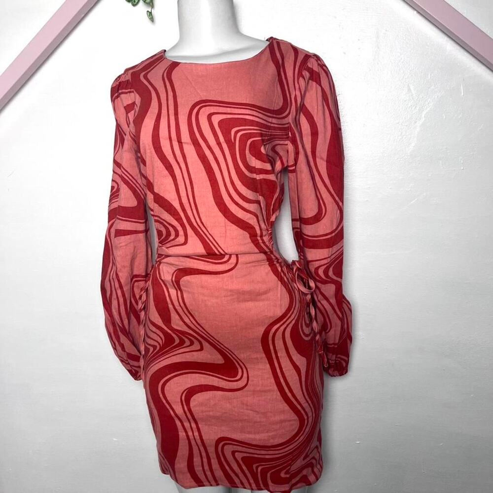 geometric dress Going out size small 70s vibe groovy rave linen summer spring